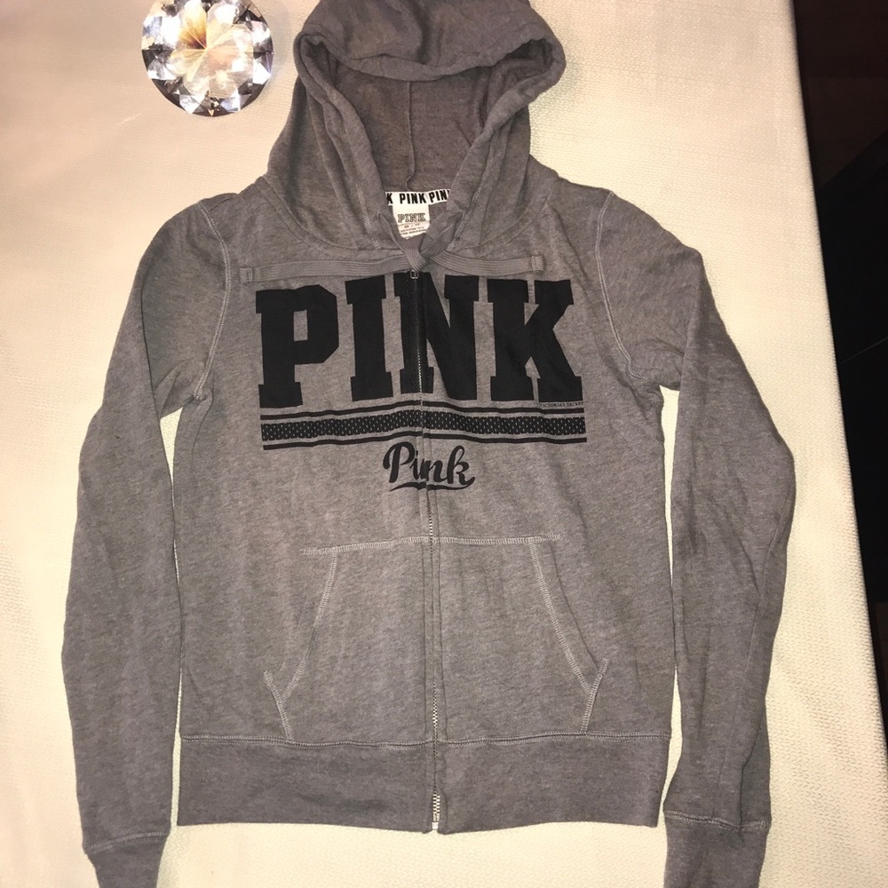 VS Pink full-zip hoodie. Size XS